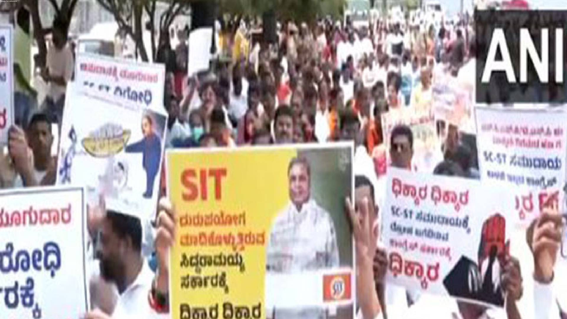 Karnataka BJP protests against state government over alleged Valmiki scam